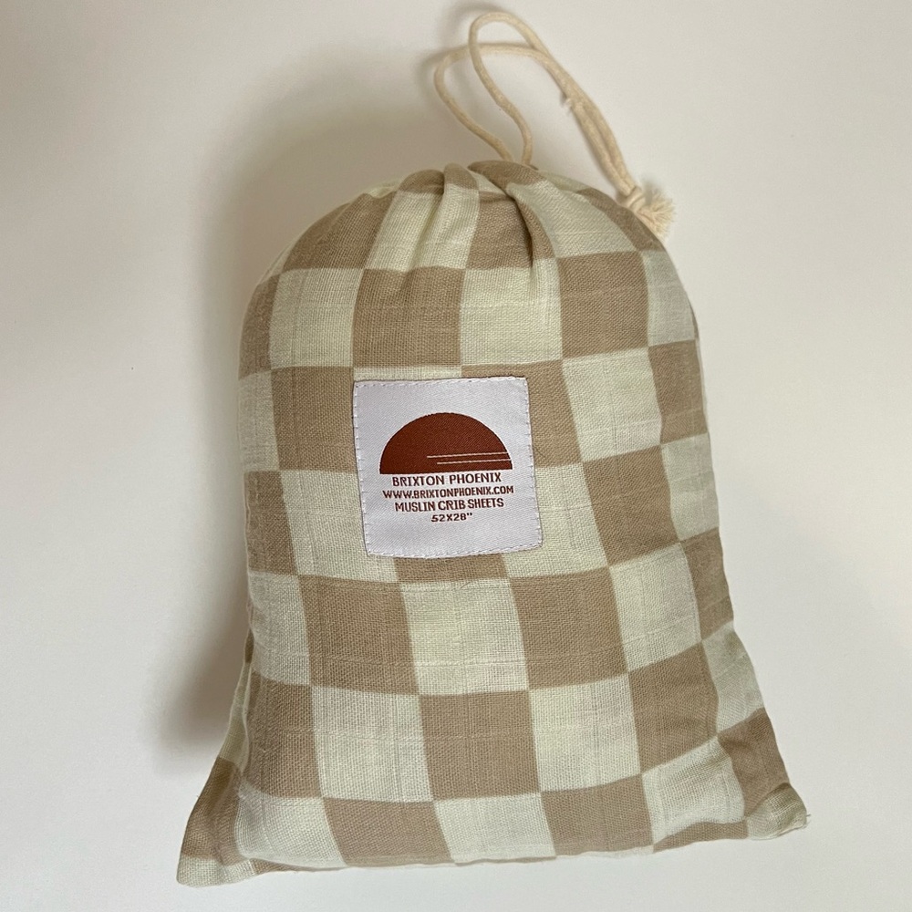 Brixton Phoenix checkerboard Muslin crib sheet